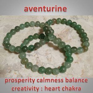 LAST ONE!  10mm Aventurine bracelet PROSPERITY calmness BALANCE